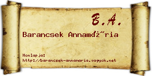 Barancsek Annamária névjegykártya